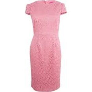 NWOT Betsey Johnson Women Dress Lace Pink Coral Cap Sleeve